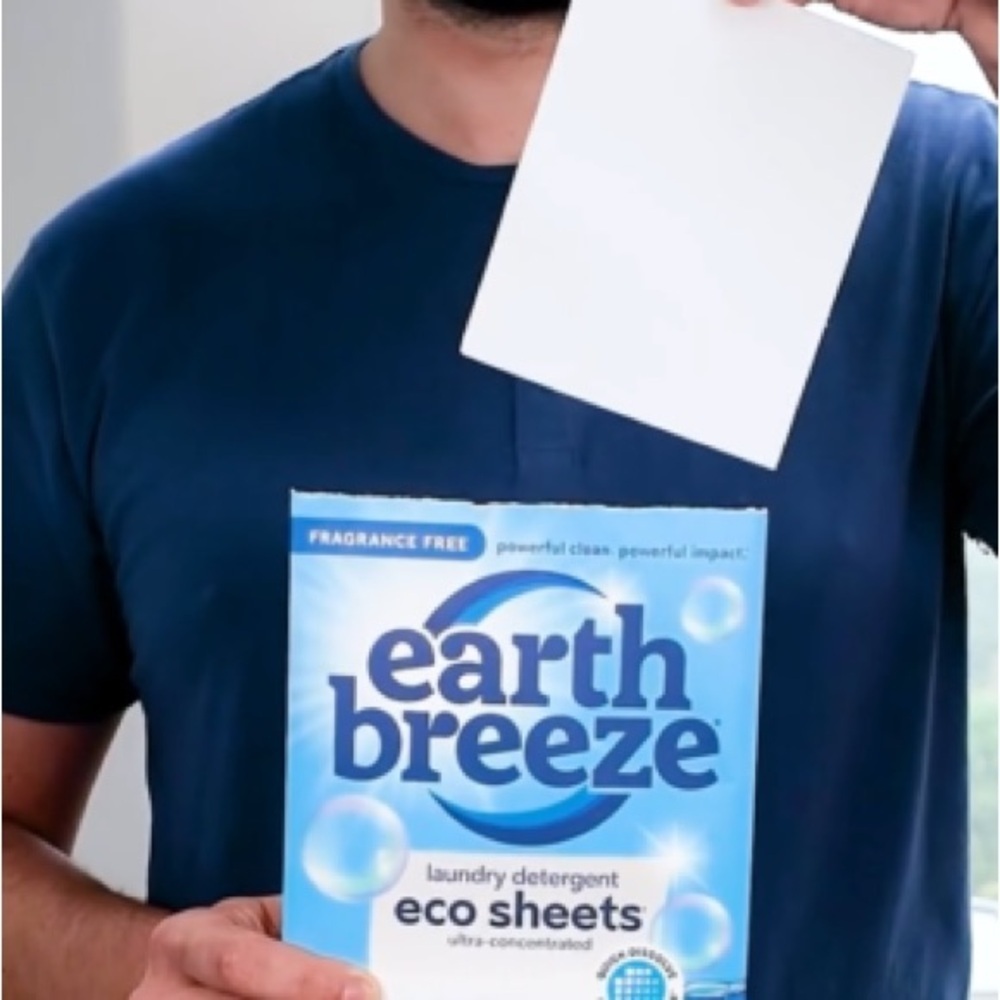 ❤️ EARTH BREEZE Laundry Sheets Eco-Friendly Cleaning Fresh Scent, No Plastic Jug - Picture 2 of 9